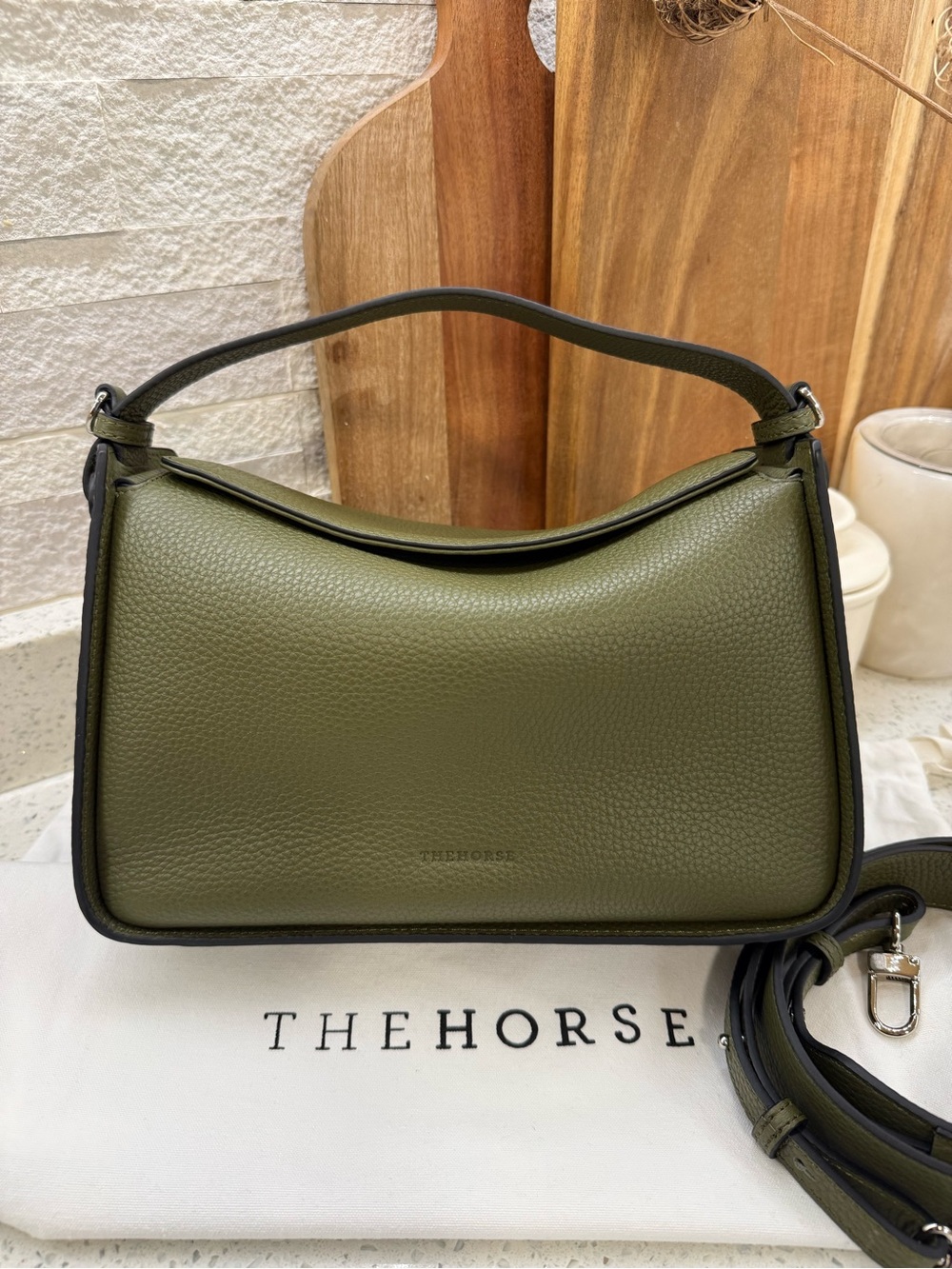 Like new Clementine bag from The Horse - Olive Green Pebbled Leather